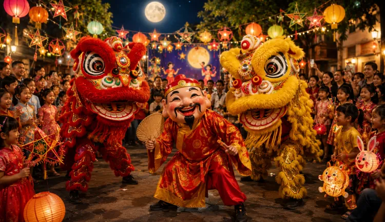 Lion Dance Troupes Parade the Streets During Tet Trung Thu