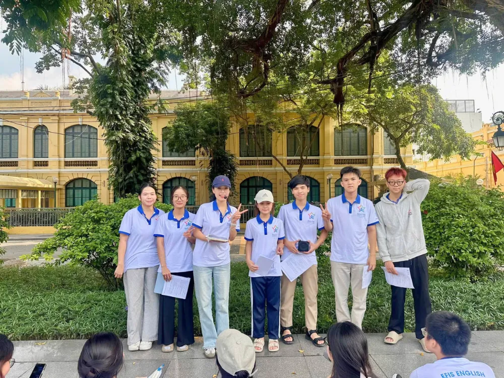 Members of the Hanoi Free Private Tour Guide club at a group event