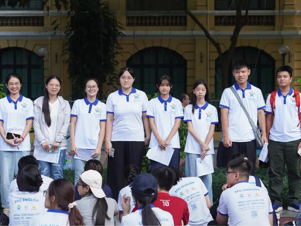 Members of the Hanoi Free Private Tour Guide club at a group event