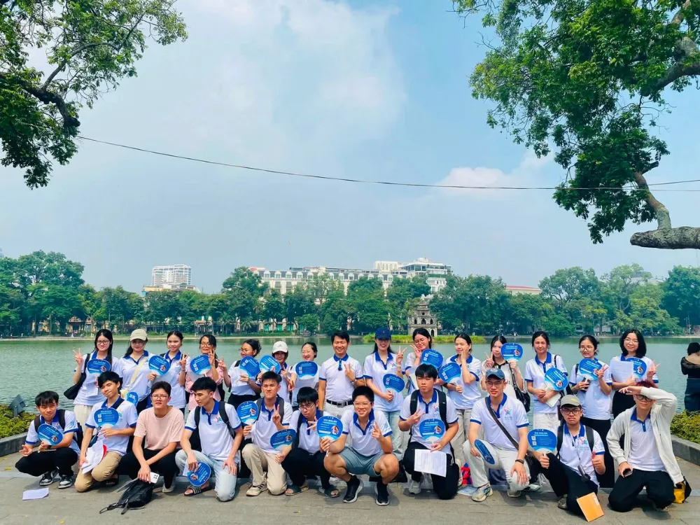 New members of Hanoi Free Private Tour Guide in a training session