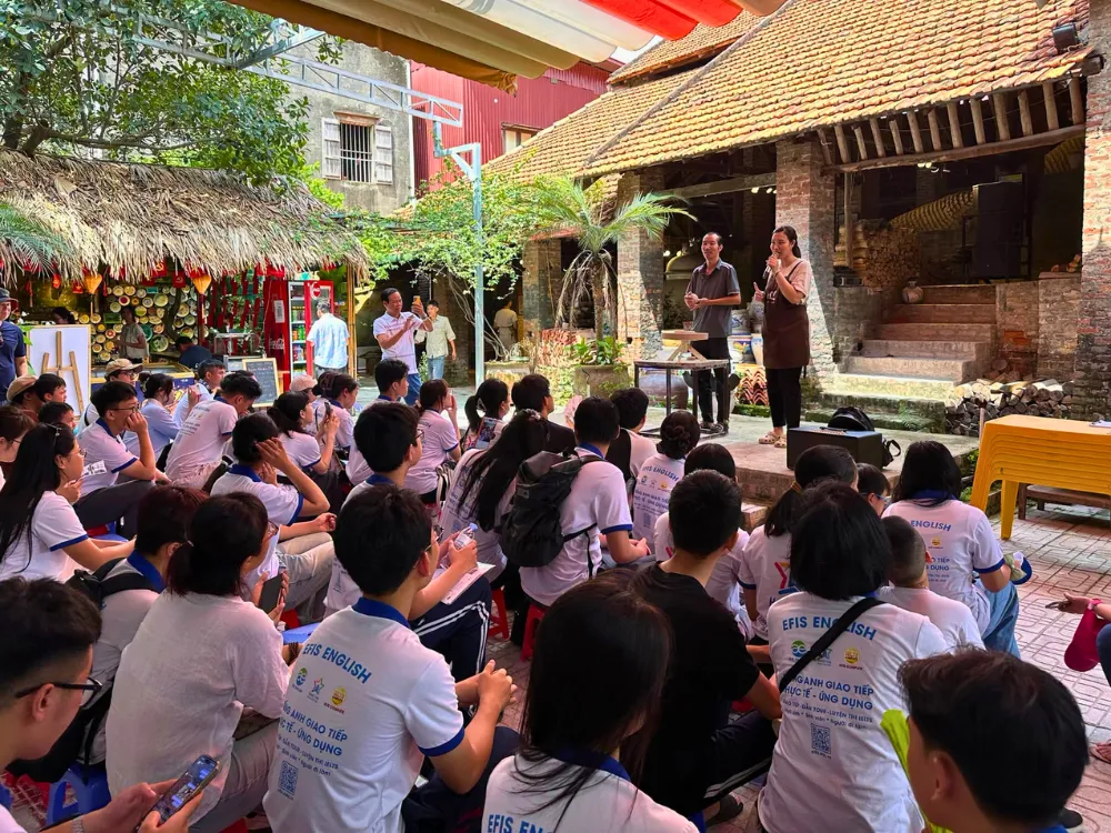 Members of the Hanoi Free Private Tour Guide club at a group event
