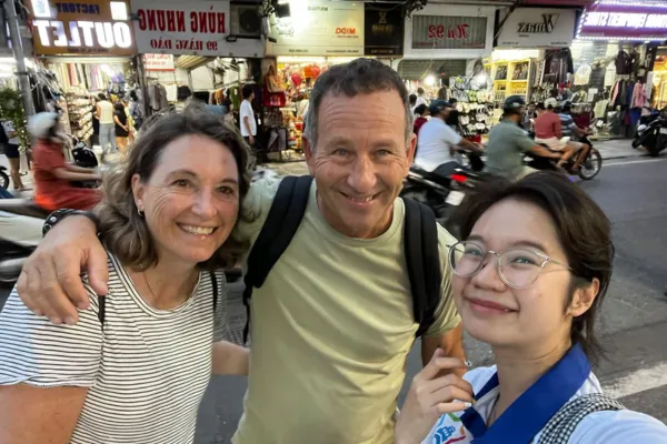 Guests on the Hanoi Old Quarter walking tour