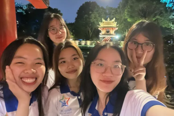 Temple of Literature in Hanoi at night