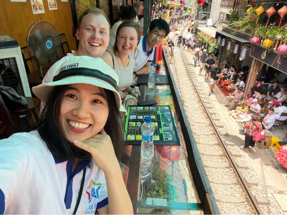 members of Hanoi Free Private Tour Guide in a free tour